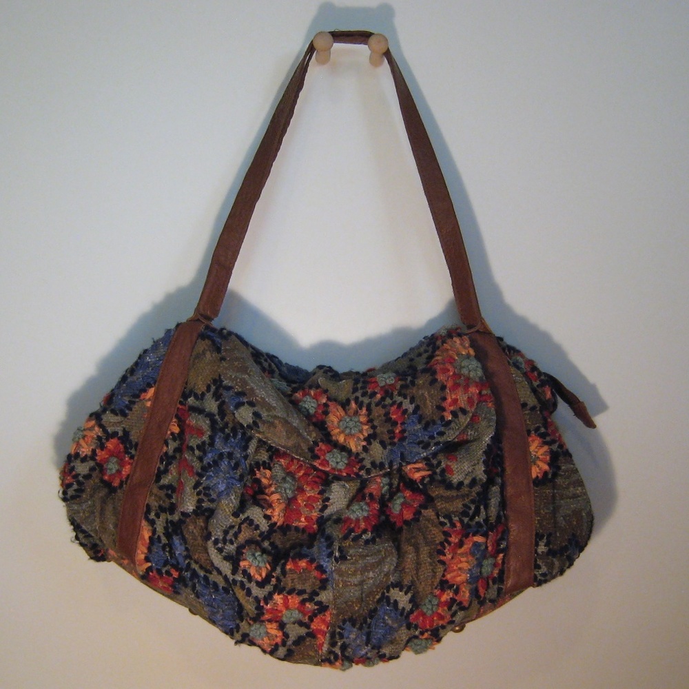 Rare Floral Embroidered Hobo